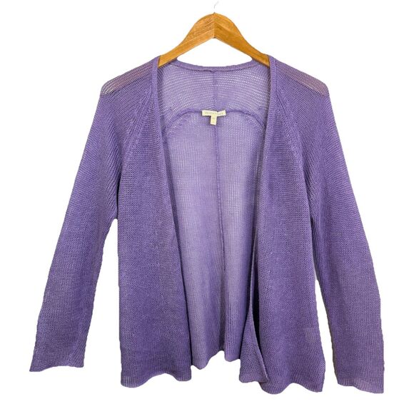 Eileen Fisher Sweaters - Eileen Fisher 100% Linen Open Front Cardigan Lavender Lilac Purple Size S Small